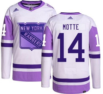 Adidas New York Rangers Men's Tyler Motte Authentic Hockey Fights Cancer NHL Jersey