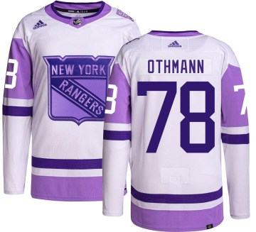 Adidas New York Rangers Men's Brennan Othmann Authentic Hockey Fights Cancer NHL Jersey