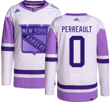 Adidas New York Rangers Men's Gabriel Perreault Authentic Hockey Fights Cancer NHL Jersey