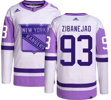 Adidas New York Rangers Men's Mika Zibanejad Authentic Hockey Fights Cancer NHL Jersey