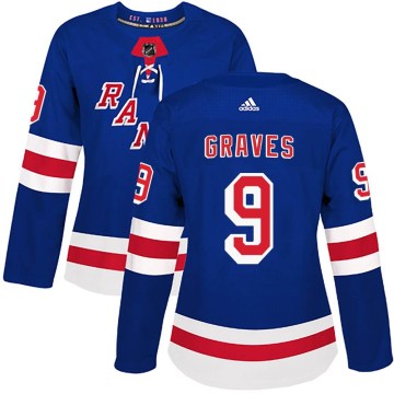 Adidas New York Rangers Women's Adam Graves Authentic Royal Blue Home NHL Jersey
