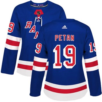 Adidas New York Rangers Women's Nic Petan Authentic Royal Blue Home NHL Jersey