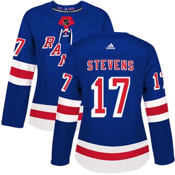 Adidas New York Rangers Women's Kevin Stevens Authentic Royal Blue Home NHL Jersey