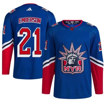 Adidas New York Rangers Youth Ty Emberson Authentic Royal Reverse Retro 2.0 NHL Jersey