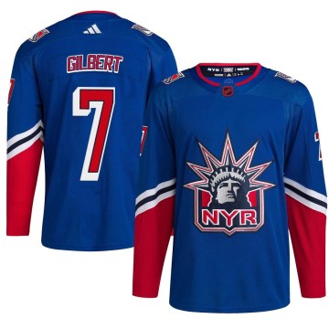 Adidas New York Rangers Youth Rod Gilbert Authentic Royal Reverse Retro 2.0 NHL Jersey