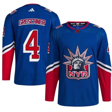 Adidas New York Rangers Youth Ron Greschner Authentic Royal Reverse Retro 2.0 NHL Jersey
