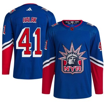 Adidas New York Rangers Youth Jaroslav Halak Authentic Royal Reverse Retro 2.0 NHL Jersey