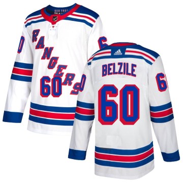 Adidas New York Rangers Youth Alex Belzile Authentic White NHL Jersey