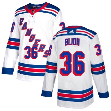 Adidas New York Rangers Youth Anton Blidh Authentic White NHL Jersey