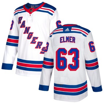 Adidas New York Rangers Youth Jake Elmer Authentic White NHL Jersey