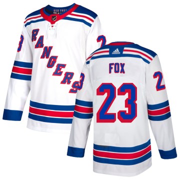 Adidas New York Rangers Youth Adam Fox Authentic White NHL Jersey
