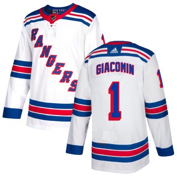 Adidas New York Rangers Youth Eddie Giacomin Authentic White NHL Jersey