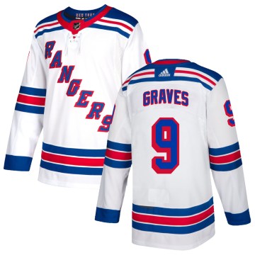 Adidas New York Rangers Youth Adam Graves Authentic White NHL Jersey