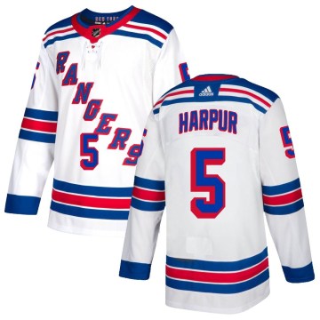 Adidas New York Rangers Youth Ben Harpur Authentic White NHL Jersey