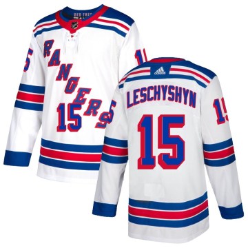 Adidas New York Rangers Youth Jake Leschyshyn Authentic White NHL Jersey