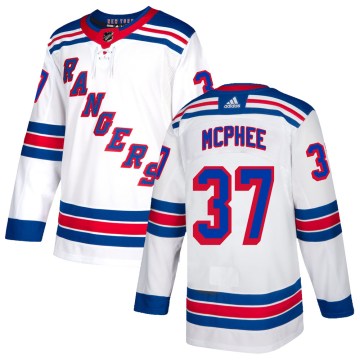 Adidas New York Rangers Youth George Mcphee Authentic White NHL Jersey