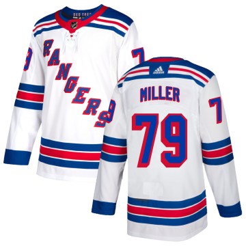 Adidas New York Rangers Youth K'Andre Miller Authentic White NHL Jersey