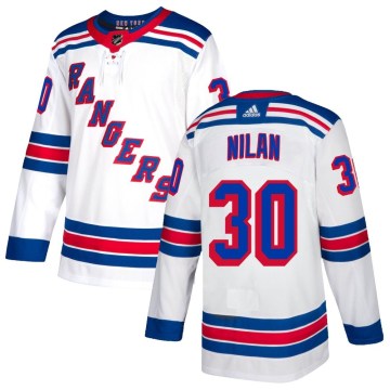 Adidas New York Rangers Youth Chris Nilan Authentic White NHL Jersey