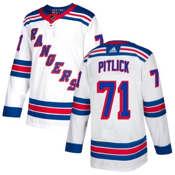 Adidas New York Rangers Youth Tyler Pitlick Authentic White NHL Jersey