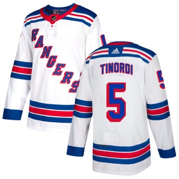 Adidas New York Rangers Youth Jarred Tinordi Authentic White NHL Jersey