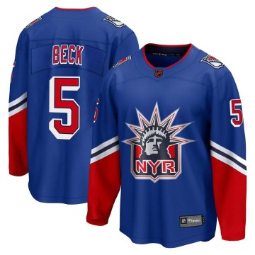 Fanatics Branded New York Rangers Youth Barry Beck Breakaway Royal Special Edition 2.0 NHL Jersey