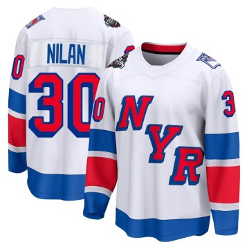 Fanatics Branded New York Rangers Men's Chris Nilan Breakaway White 2024 Stadium Series NHL Jersey