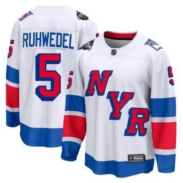 Fanatics Branded New York Rangers Men's Chad Ruhwedel Breakaway White 2024 Stadium Series NHL Jersey