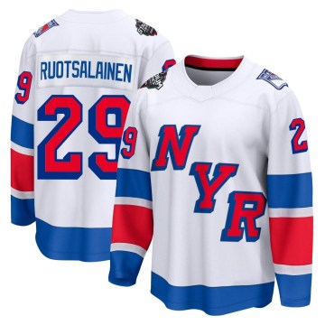 Fanatics Branded New York Rangers Men's Reijo Ruotsalainen Breakaway White 2024 Stadium Series NHL Jersey