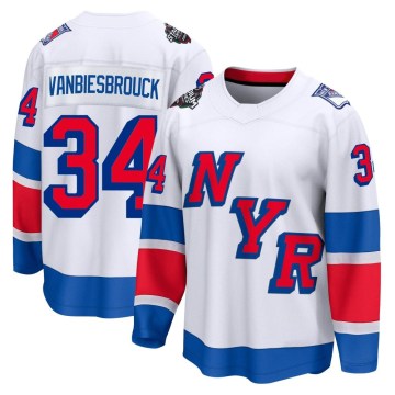 Fanatics Branded New York Rangers Men's John Vanbiesbrouck Breakaway White 2024 Stadium Series NHL Jersey