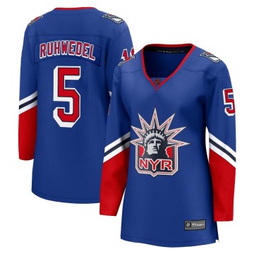 Fanatics Branded New York Rangers Women's Chad Ruhwedel Breakaway Royal Special Edition 2.0 NHL Jersey