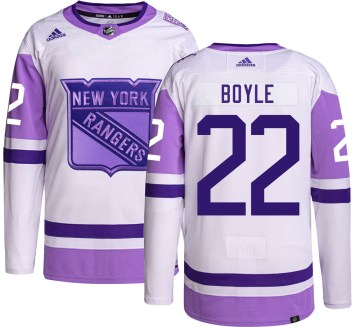 Adidas New York Rangers Youth Dan Boyle Authentic Hockey Fights Cancer NHL Jersey