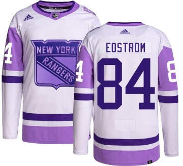Adidas New York Rangers Youth Adam Edstrom Authentic Hockey Fights Cancer NHL Jersey