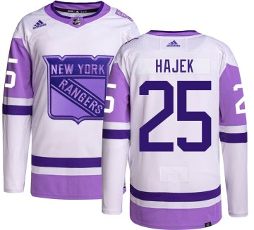 Adidas New York Rangers Youth Libor Hajek Authentic Hockey Fights Cancer NHL Jersey