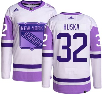 Adidas New York Rangers Youth Adam Huska Authentic Hockey Fights Cancer NHL Jersey