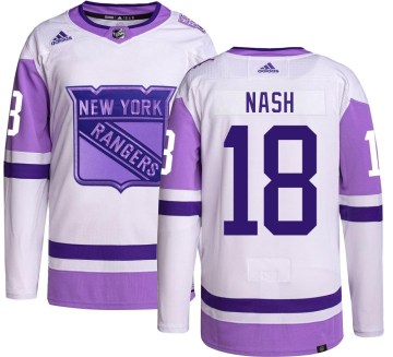 Adidas New York Rangers Youth Riley Nash Authentic Hockey Fights Cancer NHL Jersey