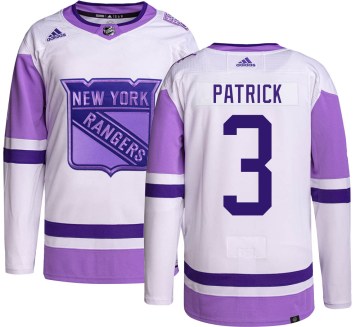 Adidas New York Rangers Youth James Patrick Authentic Hockey Fights Cancer NHL Jersey