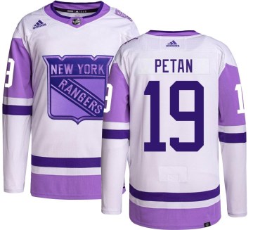 Adidas New York Rangers Youth Nic Petan Authentic Hockey Fights Cancer NHL Jersey