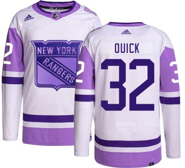 Adidas New York Rangers Youth Jonathan Quick Authentic Hockey Fights Cancer NHL Jersey