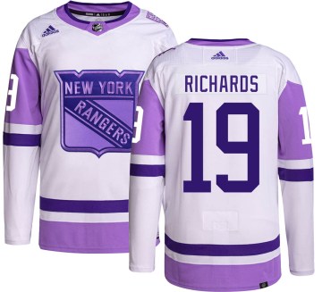 Adidas New York Rangers Youth Brad Richards Authentic Hockey Fights Cancer NHL Jersey