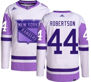 Adidas New York Rangers Youth Matthew Robertson Authentic Hockey Fights Cancer NHL Jersey