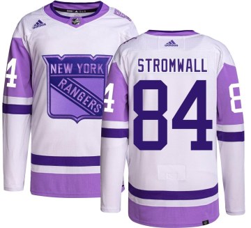Adidas New York Rangers Youth Malte Stromwall Authentic Hockey Fights Cancer NHL Jersey
