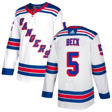 Adidas New York Rangers Men's Barry Beck Authentic White NHL Jersey