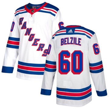 Adidas New York Rangers Men's Alex Belzile Authentic White NHL Jersey
