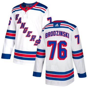 Adidas New York Rangers Men's Jonny Brodzinski Authentic White NHL Jersey