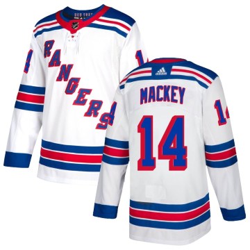 Adidas New York Rangers Men's Connor Mackey Authentic White NHL Jersey