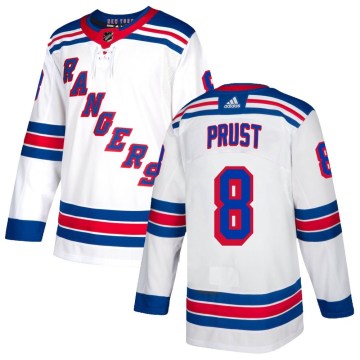 Adidas New York Rangers Men's Brandon Prust Authentic White NHL Jersey