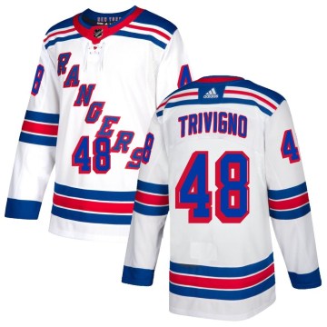 Adidas New York Rangers Men's Bobby Trivigno Authentic White NHL Jersey