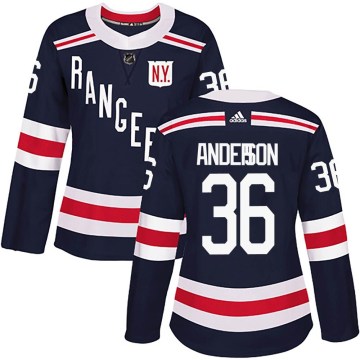 Adidas New York Rangers Women's Glenn Anderson Authentic Navy Blue 2018 Winter Classic Home NHL Jersey