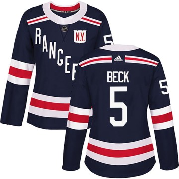 Adidas New York Rangers Women's Barry Beck Authentic Navy Blue 2018 Winter Classic Home NHL Jersey