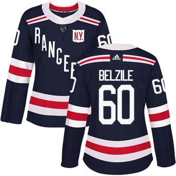 Adidas New York Rangers Women's Alex Belzile Authentic Navy Blue 2018 Winter Classic Home NHL Jersey